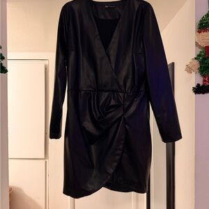 Zara Elegant Black Wrap Dress